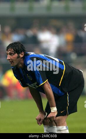 Milan  Italy  07 May 2003, 'G.MEAZZA SAN SIRO ' Stadium,  UEFA Champions League 2002/2003, AC Milan - FC Inter: Marco Materazzi during the match Stock Photo