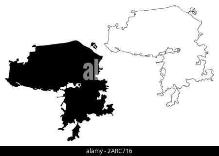 Kazan City (Russian Federation, Russia) map vector illustration, scribble sketch City of Kazan map Stock Vector