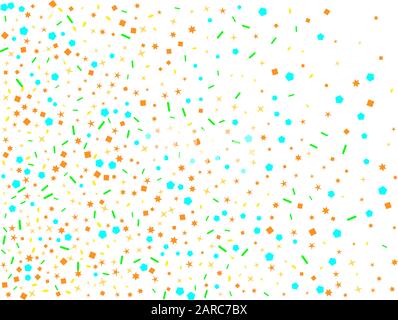 Wonderful confetti background texture. Confetti new background modern. Colored hexagons, stars, ovals abstract. Stock Vector