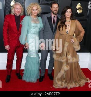 LOS ANGELES, CALIFORNIA, USA - JANUARY 26: Philip Sweet, Kimberly Schlapman, Jimi Westbrook and Karen Fairchild of Little Big Town arrive at the 62nd Annual GRAMMY Awards held at Staples Center on January 26, 2020 in Los Angeles, California, United States. (Photo by Xavier Collin/Image Press Agency) Stock Photo