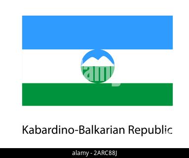 banner with flag of Kabardino-Balkaria. Region of Russia. Template for poster design Stock Vector