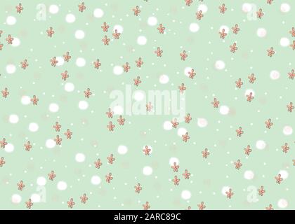 Seamless Simple Pattern with little hand drawn flowers on white background. Scandinavian Style. Seamless Texture. Vector Illustration Stock Vector