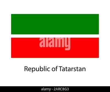 Flag of Tatarstan Republic Federal subject of Russia . Tataria national flag Stock Vector