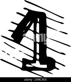 Alphabet in sketchy style. Vector handwritten pencil letters, numbers ...