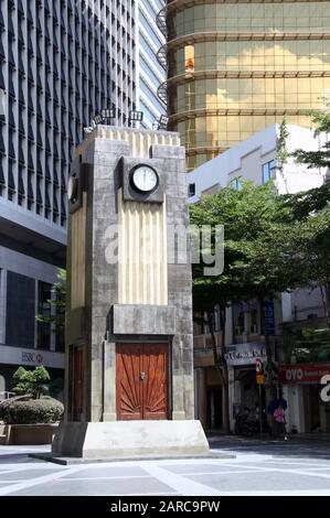 Art deco clock designed by Arthur Oakley Coltman in Kuala Lumpur Stock Photo