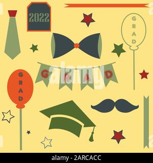 Graduation Package in retro style. vector Illustration Stock Vector