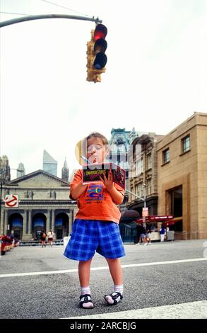 Young visitor to the Universal studios Orlando Florida USA 1999 Stock Photo