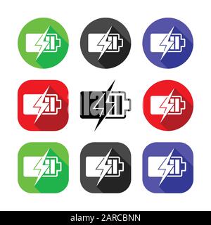 Battery icons graphic design vector symbols Stock Vector