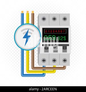 electric meter icon Stock Vector