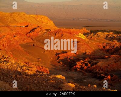 Rock formations at sunset, Death Valley, Atacama Desert, Chile Stock ...