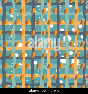 Seamless pattern with autumn leaf on dark background. Repeating Pattern. Vector Illustration Stock Vector