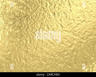 3d render image of gold metallic texture with irregular relief pattern. Rectangular horizontal format, no one around. concept of luxury and wealth. Stock Photo