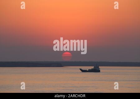 Sunset over Darwin Harbour, Northern Territory, Australia. Stock Photo