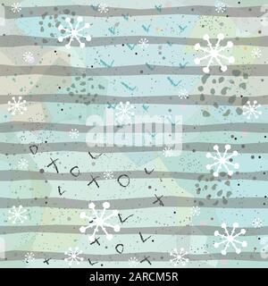 Winter Seamless Pattern on dotted background. Modern Design. Hand Drawn Design. Great for wall art design, gift paper, wrapping, fabric, textile, etc. Stock Vector