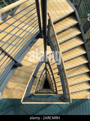 A staircase in the shape of a triangle Stock Photo