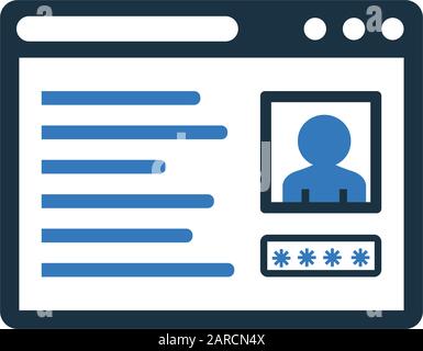 Well organized and fully editable Account login icon, access profile for any use like print media, web, stock images, commercial use or any kind of de Stock Vector