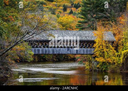 New England College Covered Bridge. Stock Photo