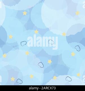 Seamless pattern with funny subtle transparent balls on beige background. Beautiful backdrop. Vector Illustration Stock Vector