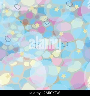 Seamless Unicorn Marble Pattern. Vector Illustration Stock Vector