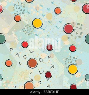 Seamless Pattern With Colorful Balls. Scandinavian Style. Stock Vector