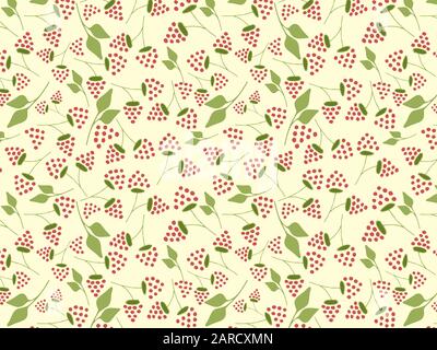 spring disposition. organic berries seamless pattern vector illustration Stock Vector