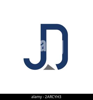 letter JD Logo Design Vector Template. Initial Linked Letter Design JD Vector Illustration Stock Vector