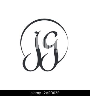 letter JG Logo Design Vector Template. Initial Linked Letter Design JG Vector Illustration Stock Vector