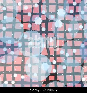 Seamless pattern with funny subtle transparent balls on beige background. Beautiful backdrop. Vector Illustration Stock Vector