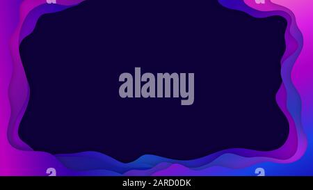 Gradient purple abstract layers background. Paper cut layered nice dark colors vector Stock Vector