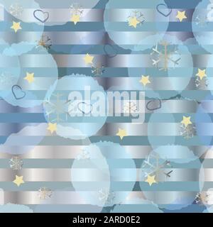 Gold and Silver Frame with snowflakes. For Cards, postcards, backgrounds, covers etc. For Beauty and Luxury Products. Vector Illustration. Stylized Si Stock Vector