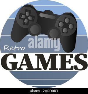 RETRO GAMES Game controller icon. gamepad logo. Modern vector icon isolated on white background. Stock Vector