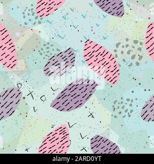 Hand Drawn Geometric Seamless Pattern on white with dots. Vector Illustration Stock Vector