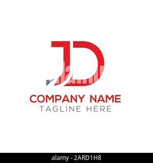 letter JD Logo Design Vector Template. Initial Linked Letter Design JD Vector Illustration Stock Vector