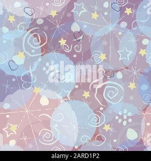 Seamless pattern with music elements and other doodles. Winter Collection. Vector illustration. Stock Vector