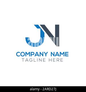 letter JN Logo Design Vector Template. Initial Linked Letter Design JN Vector Illustration Stock Vector