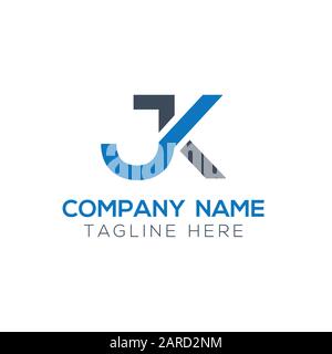 letter JK Logo Design Vector Template. Initial Linked Letter Design JK Vector Illustration Stock Vector