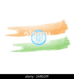 Vector indian flag in watercolor background. Concept Indian ...
