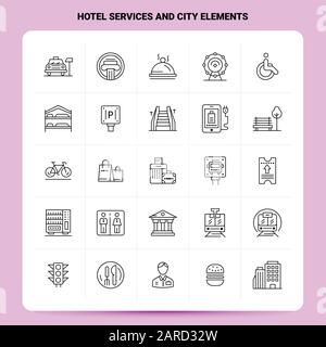 25 Line Hotel Services Icons. Color Block. Logo, Glyphs And Pictogram  Collection. Vector Illustration Royalty Free SVG, Cliparts, Vectors, and  Stock Illustration. Image 46999096.