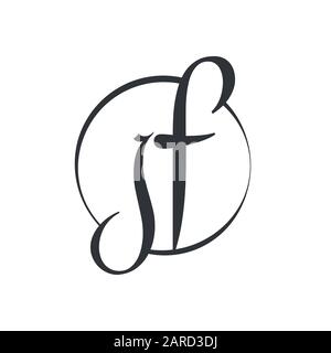 letter JF Logo Design Vector Template. Initial Linked Letter Design JF Vector Illustration Stock Vector