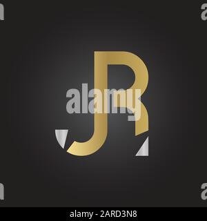 letter JR Logo Design Vector Template. Initial Linked Letter Design JR Vector Illustration Stock Vector