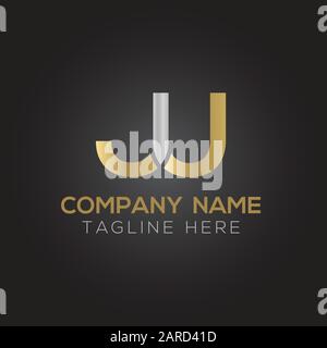 letter JU Logo Design Vector Template. Initial Linked Letter Design JU Vector Illustration Stock Vector