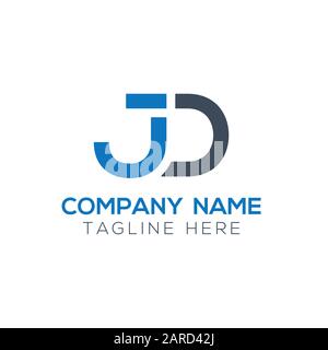 letter JD Logo Design Vector Template. Initial Linked Letter Design JD Vector Illustration Stock Vector