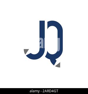 letter JQ Logo Design Vector Template. Initial Linked Letter Design JQ Vector Illustration Stock Vector