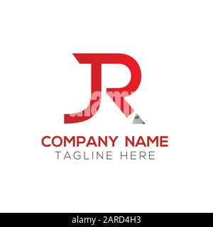 letter JR Logo Design Vector Template. Initial Linked Letter Design JR Vector Illustration Stock Vector