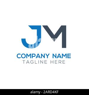 letter JM Logo Design Vector Template. Initial Linked Letter Design JM Vector Illustration Stock Vector