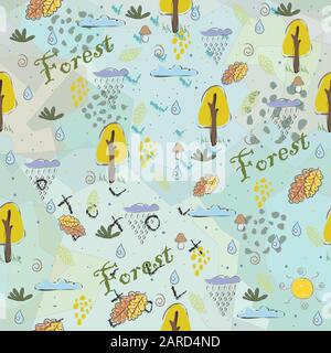 Seamless Pattern with Cute Trees. Scandinavian Style. Stock Vector