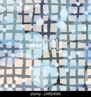 Seamless pattern with funny subtle transparent balls on beige background. Beautiful backdrop. Vector Illustration Stock Vector