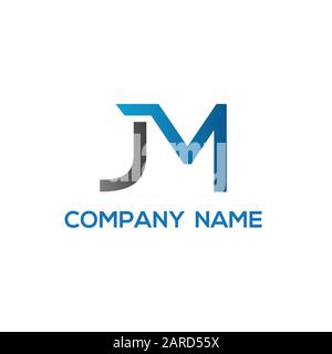 letter JM Logo Design Vector Template. Initial Linked Letter Design JM Vector Illustration Stock Vector