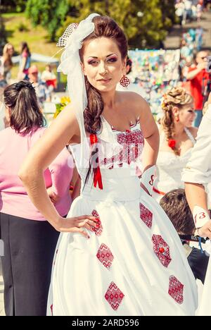 Bridal Parade, Lutsk Ukraine 29/06/2014 Stock Photo