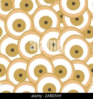seamless pattern with evil eyes in brown colors Stock Vector